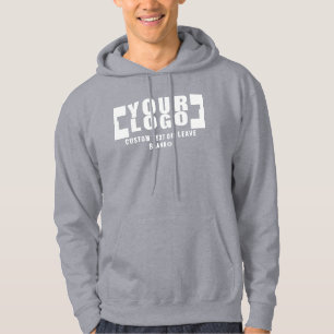 Front +optional Back, Business logo Gray P3.46 Hoodie