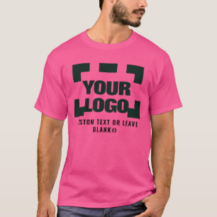 Front +optional Back, Business logo Hot pink T-Shirt