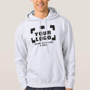 Front +optional Back, Business logo Light gray Hoodie