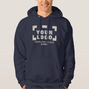Front +optional Back, Business logo Navy blue Hoodie