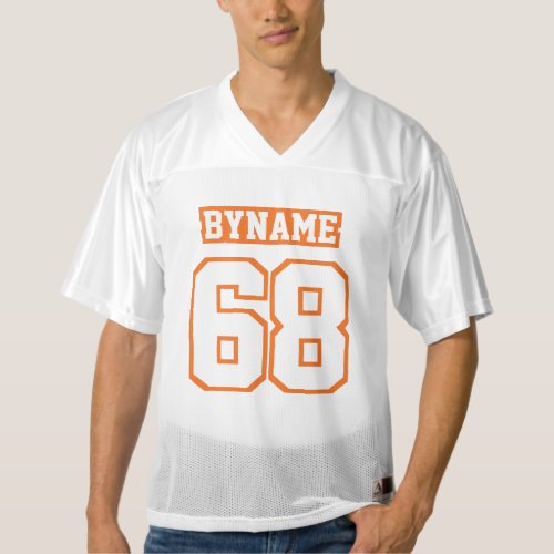 Front ORANGE WHITE Mens Football Jersey