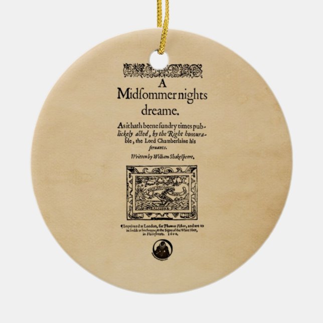 Front Piece to A Midsummer Nights Dream Quarto Ceramic Ornament (Front)