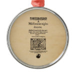 Front Piece to A Midsummer Nights Dream Quarto Metal Ornament