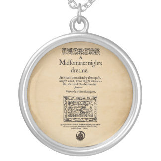 Front Piece to A Midsummer Nights Dream Quarto Silver Plated Necklace