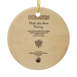 Front Piece to Much Ado About Nothing Quarto Ceramic Ornament
