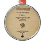 Front Piece to Much Ado About Nothing Quarto Metal Ornament