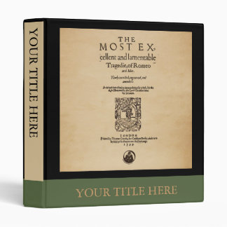 Front Piece to Romeo & Juliet Quarto (1599) 3 Ring Binder