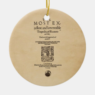 Front Piece to Romeo & Juliet Quarto (1599) Ceramic Ornament
