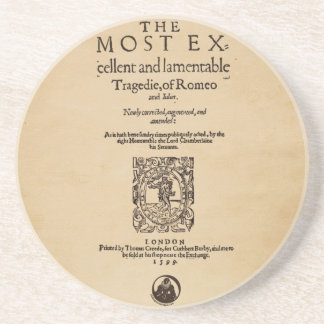 Front Piece to Romeo & Juliet Quarto (1599) Drink Coaster