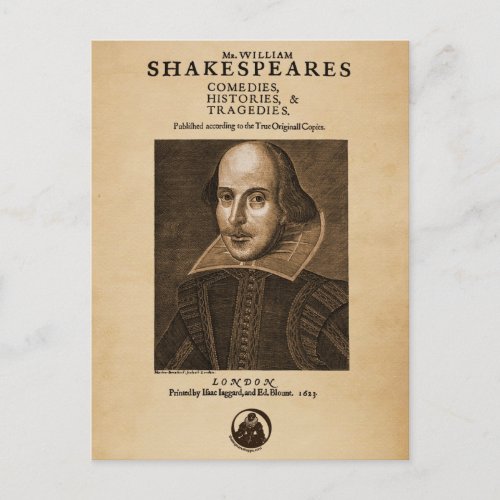 Front Piece to Shakespeares First Folio Postcard