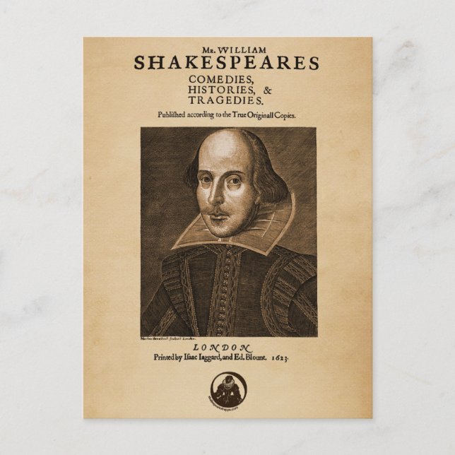 Front Piece to Shakespeare's First Folio Postcard (Front)