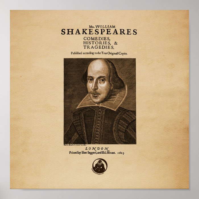 Front Piece to Shakespeare's First Folio Posters