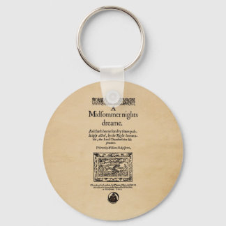 Front Piece to the A Midsummer Nights Dream Quarto Keychain