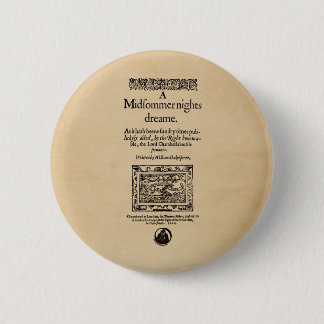 Front Piece to the A Midsummer Nights Dream Quarto Pinback Button