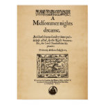 Front Piece to the A Midsummer Nights Dream Quarto Poster