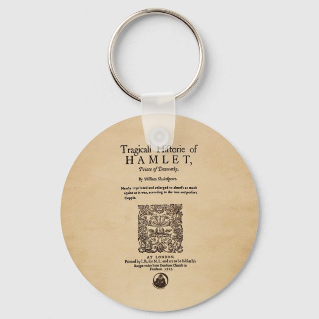 Front Piece to the Hamlet Quarto (1605 version) Keychain (Front)