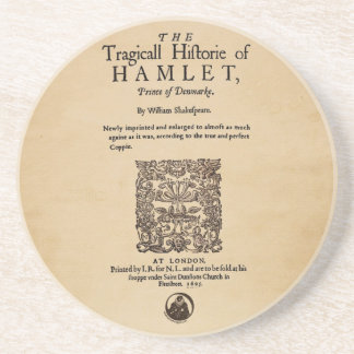 Front Piece to the Hamlet Quarto (1605 version) Sandstone Coaster