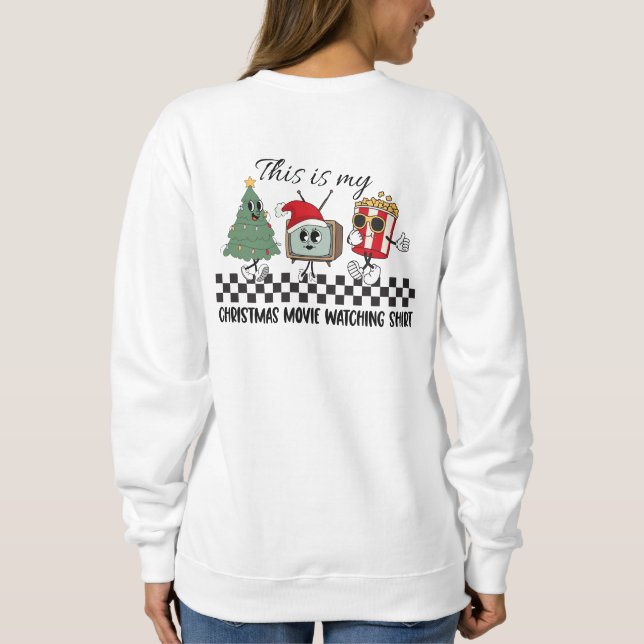 Front pocket name Christmas Movie Watching Shirt (Back)