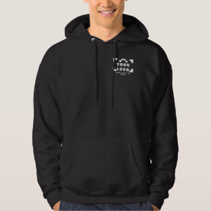 Front pocket +optional Back, Business logo Black Hoodie