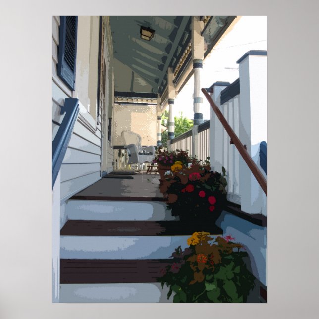 Front Porch in Ocean Grove NJ Poster (Front)