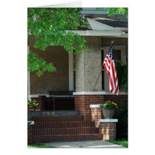 Front Porch With American Flag Cards