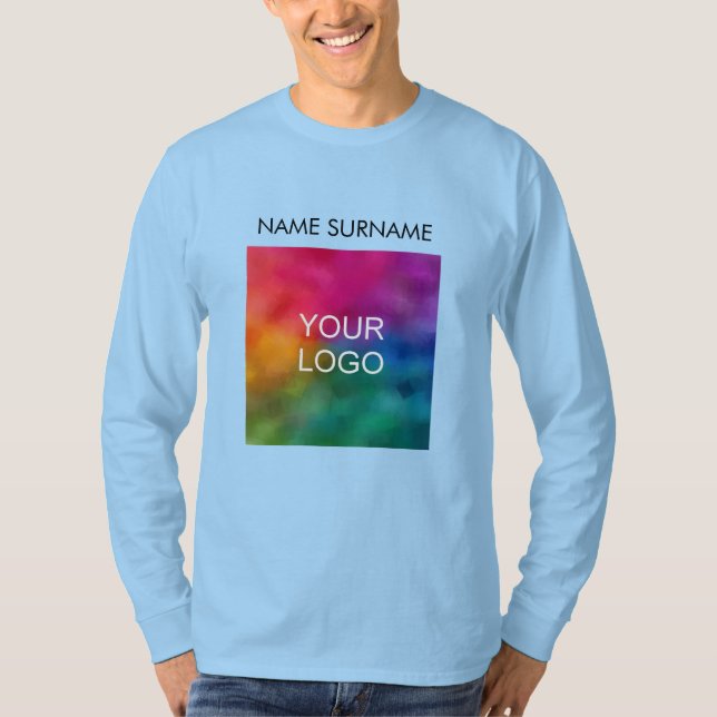 Front Print Add Business Company Logo Mens T-Shirt (Front)