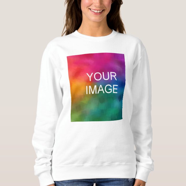 Front Print Add Text Upload Photo to Womens Modern Sweatshirt (Front)