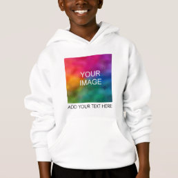 Front Print Add Your Text Photo Image Kids Boys Hoodie