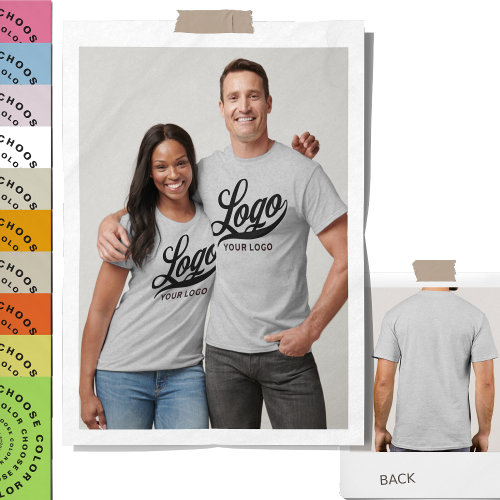 Front print Business logo Company Men Women Gray T_Shirt
