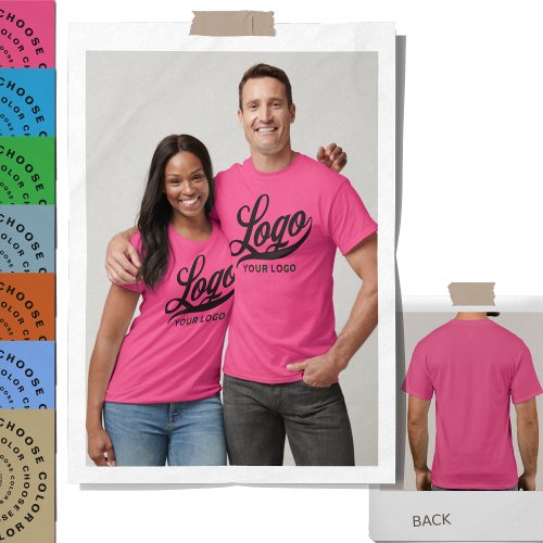 Front print Business logo Company Men Women Pink T_Shirt