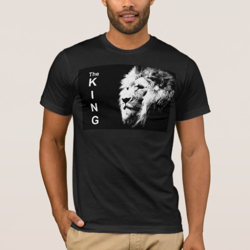 Front Print The King Pop Art Lion Head Mens Modern T_Shirt
