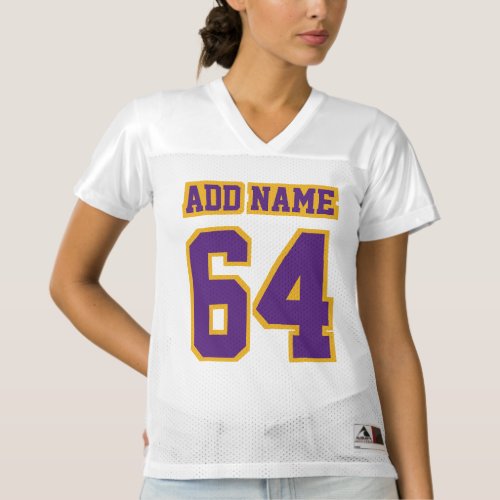 Front PURPLE GOLD WHITE Womens Football Jersey