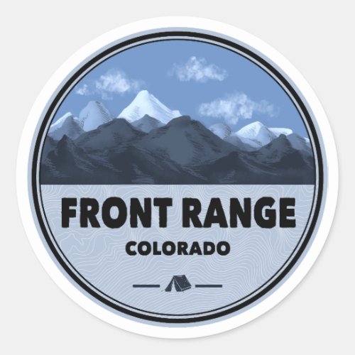 Front Range Mountains Colorado Camping Classic Round Sticker