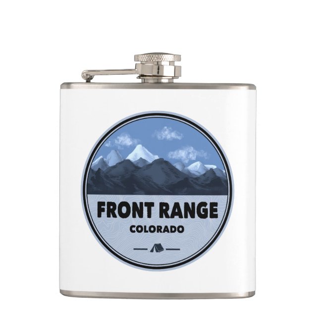 Front Range Mountains Colorado Camping Flask (Front)