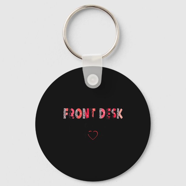 Front Receptionist Desk Valentines Day Hostal Nurs Keychain (Front)