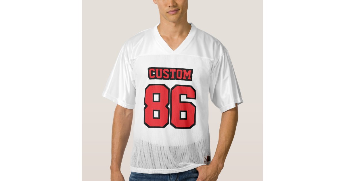 Front RED BLACK WHITE Mens Football Jersey