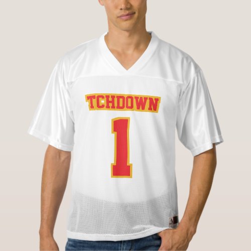 Front RED GOLD WHITE Mens Football Jersey