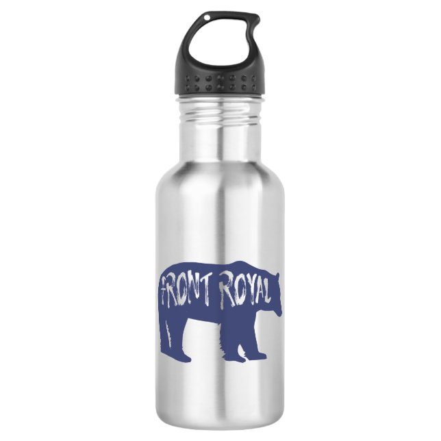 Front Royal Virginia Bear Stainless Steel Water Bottle (Front)