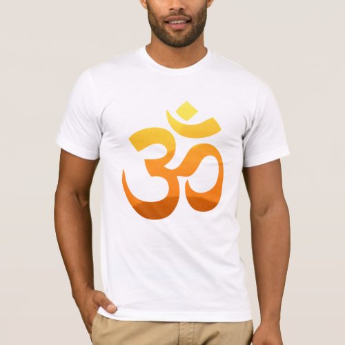 Front Symbol Yoga Om Mantra Gold Sun Meditation T_Shirt