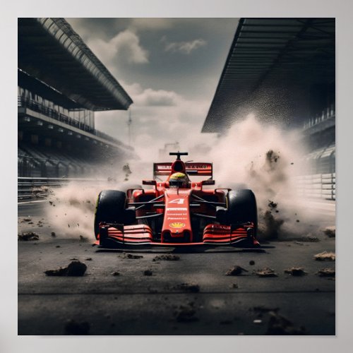 Front View Formula 1 Car Poster