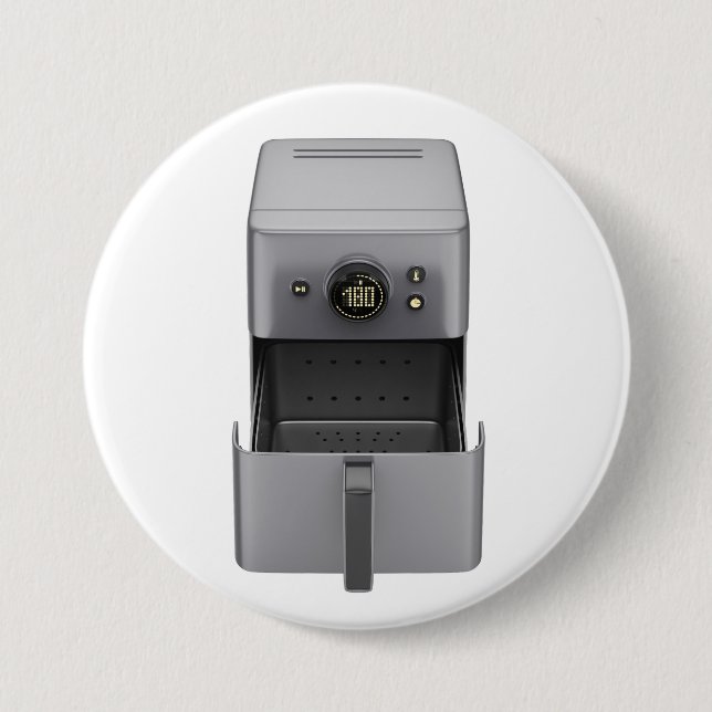 Front view of an open, empty air fryer button (Front)