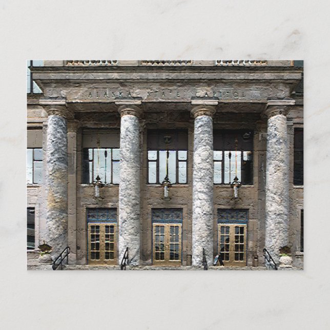 Front View of the Alaska State Capitol in Juneau Postcard (Front)
