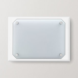Front view of transparent glass signboard button