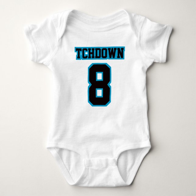 Front WHITE BLACK BLUE Bodysuit Football Jersey (Front)