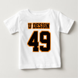 Front WHITE BLACK ORANGE Football Crewneck Tee