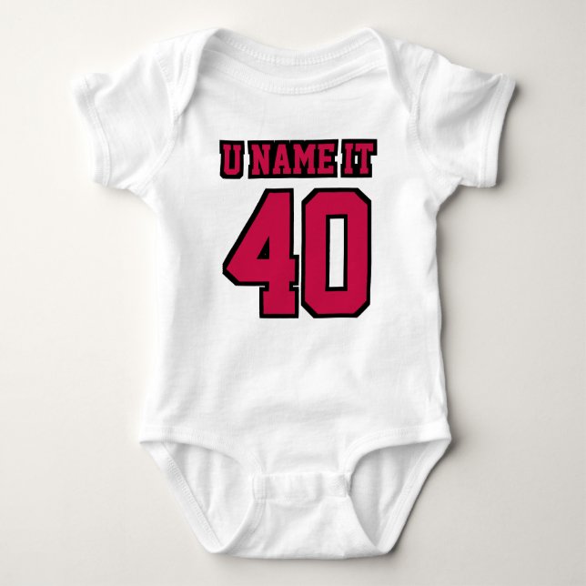 Front WHITE CRIMSON BLACK Bodysuit Football Jersey (Front)