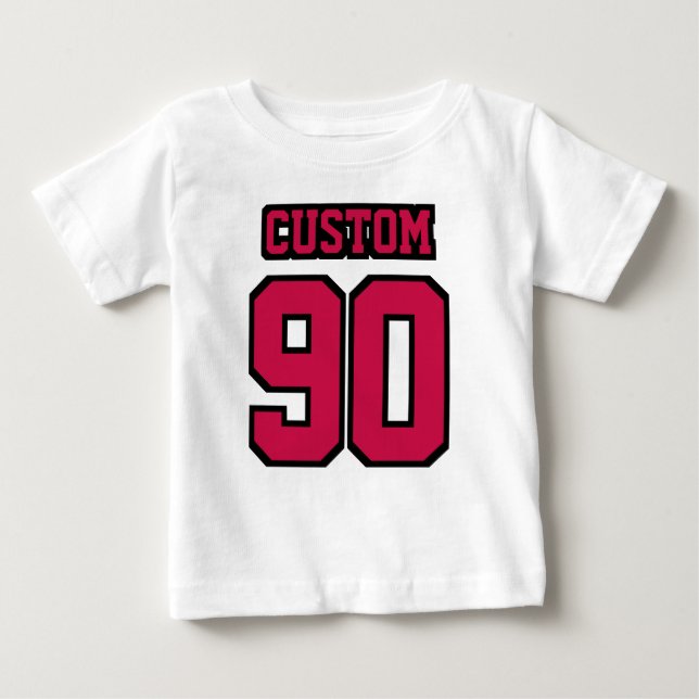 Front WHITE CRIMSON RED BLACK 3/4 Sleeve Raglan Baby T-Shirt (Front)