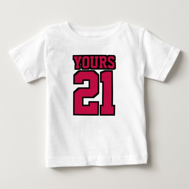 Front WHITE CRIMSON RED BLACK One Piece Jersey Baby T-Shirt (Front)