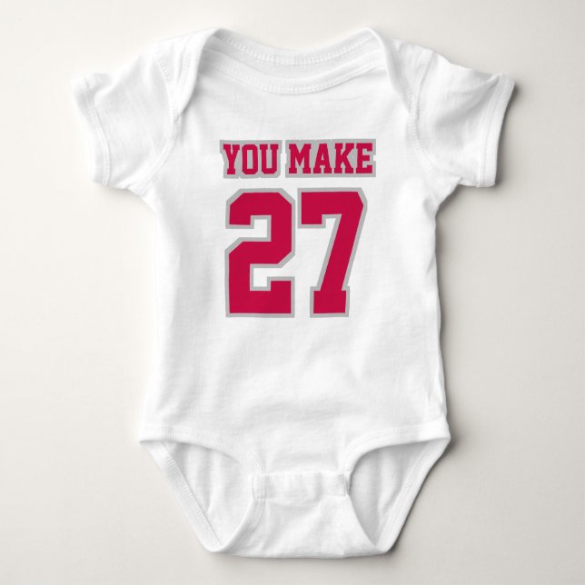 Front WHITE CRIMSON SILVER Romper Football Jersey (Front)