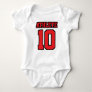 Front WHITE RED BLACK Bodysuit Football Jersey